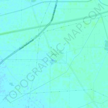 Mapa topográfico Sega, altitud, relieve