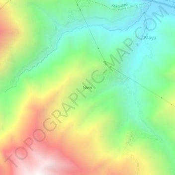 Mapa topográfico Nivin, altitud, relieve