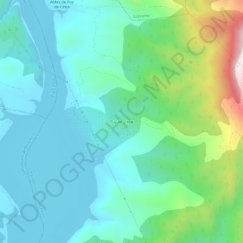 Mapa topográfico Puy de Cinca, altitud, relieve