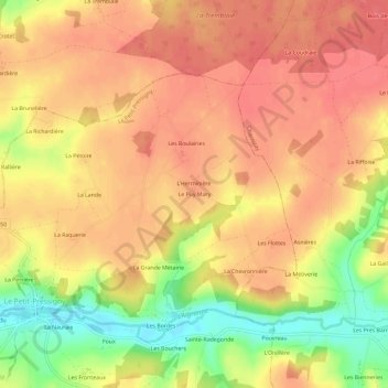 Mapa topográfico Le Puy Mary, altitud, relieve