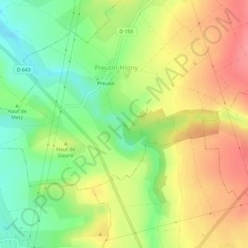 Mapa topográfico La Rosière, altitud, relieve