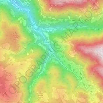 Mapa topográfico Stenk, altitud, relieve