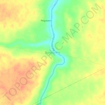 Mapa topográfico Buritizinho, altitud, relieve