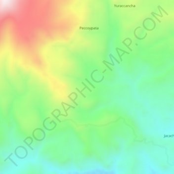 Mapa topográfico Provincia de Lucanas, altitud, relieve