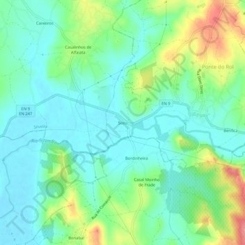 Mapa topográfico Soito, altitud, relieve