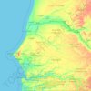 Mapa topográfico Louga, altitud, relieve