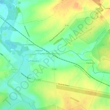 Mapa topográfico Sauges, altitud, relieve