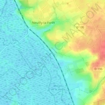 Mapa topográfico Fumichon, altitud, relieve