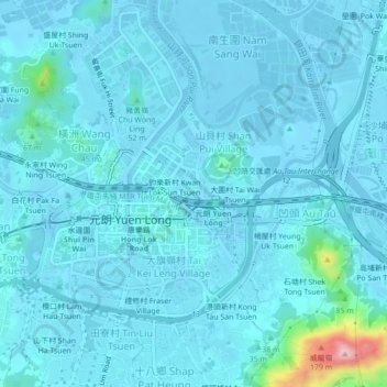 Mapa topográfico Nam Bin Wai, altitud, relieve