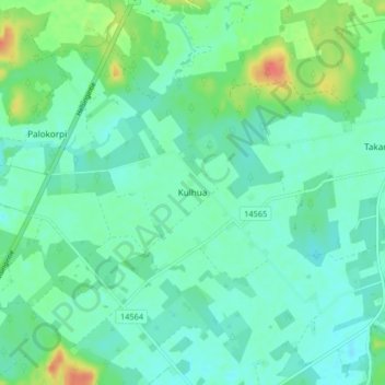Mapa topográfico Kulhua, altitud, relieve
