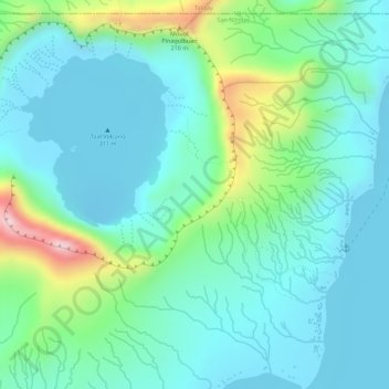 Mapa topográfico Taal Volcano National Park, altitud, relieve