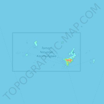 Mapa topográfico Pulau Menyawakan, altitud, relieve