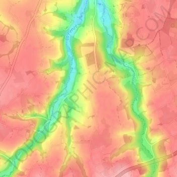 Mapa topográfico Coasvout, altitud, relieve