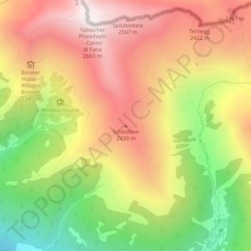 Mapa topográfico Schlichten, altitud, relieve