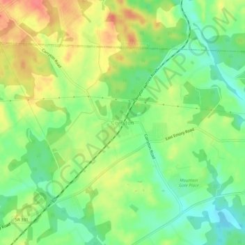 Mapa topográfico Corryton, altitud, relieve