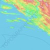 Mapa topográfico Dubrovačko-neretvanska županija, altitud, relieve