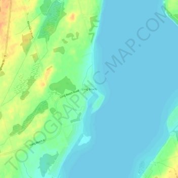 Mapa topográfico Long Beach, altitud, relieve