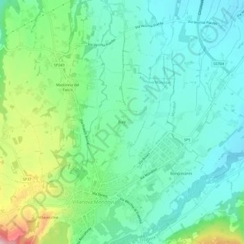 Mapa topográfico Eula, altitud, relieve