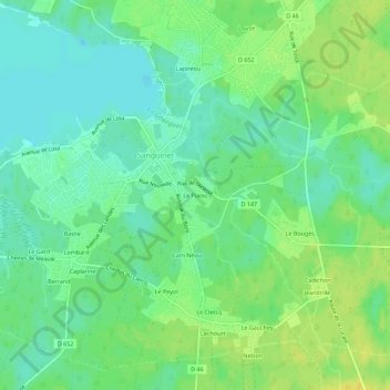 Mapa topográfico Le Piaou, altitud, relieve