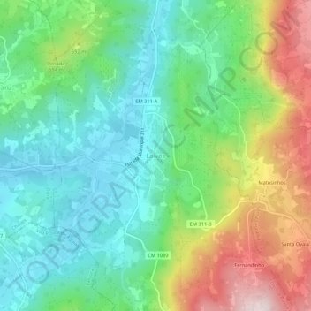 Mapa topográfico Loivos, altitud, relieve