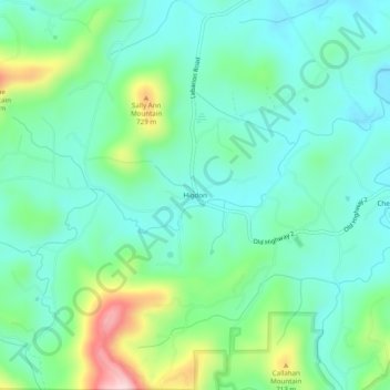 Mapa topográfico Higdon, altitud, relieve