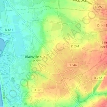 Mapa topográfico La Louverie, altitud, relieve