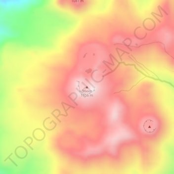 Mapa topográfico Эбеко, altitud, relieve