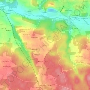 Mapa topográfico Rimaison, altitud, relieve