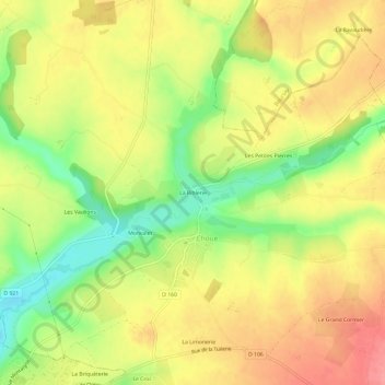 Mapa topográfico La Riblerie, altitud, relieve