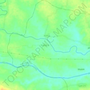 Mapa topográfico Nandra, altitud, relieve