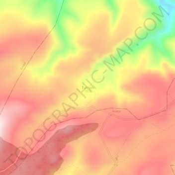 Mapa topográfico Turnalı, altitud, relieve