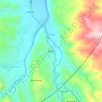 Mapa topográfico Camay, altitud, relieve