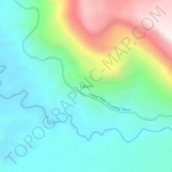 Mapa topográfico Tapen, altitud, relieve