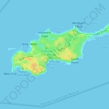 Mapa topográfico One Post Hill (PA), altitud, relieve