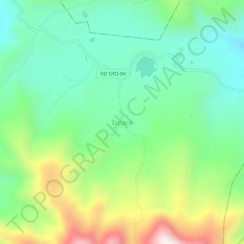 Mapa topográfico Ixpaco, altitud, relieve