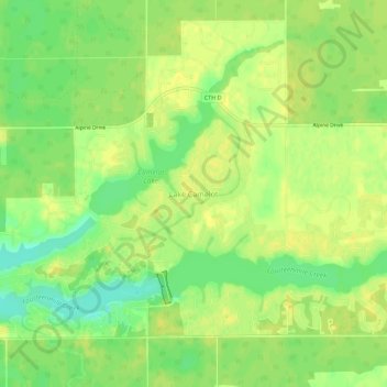 Mapa topográfico Lake Camelot, altitud, relieve