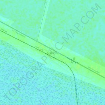 Mapa topográfico Médanos, altitud, relieve