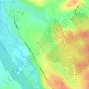 Mapa topográfico Rond Chêne, altitud, relieve