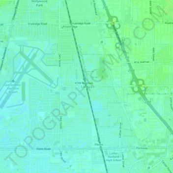 Mapa topográfico Cordova, altitud, relieve