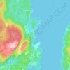Mapa topográfico Reksteren, altitud, relieve