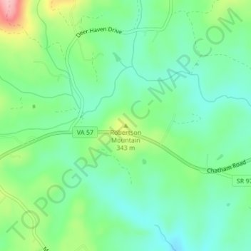 Mapa topográfico Robertson Mountain, altitud, relieve