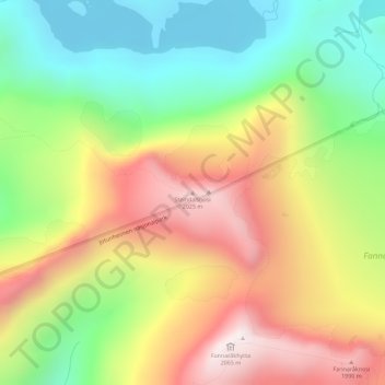 Mapa topográfico Steindalsnosi, altitud, relieve