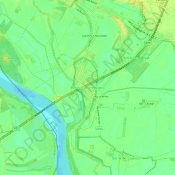 Mapa topográfico Bosco Ex Parmigiano, altitud, relieve