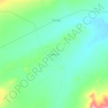 Mapa topográfico tadjmout, altitud, relieve