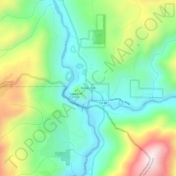 Mapa topográfico Somes Bar, altitud, relieve