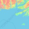 Mapa topográfico Pass Island, altitud, relieve