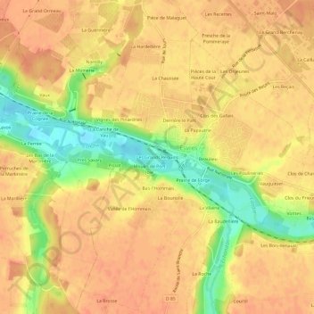 Mapa topográfico Les Grands Reguins, altitud, relieve