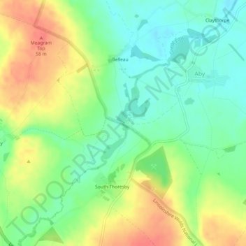 Mapa topográfico Belleau Bridge, altitud, relieve