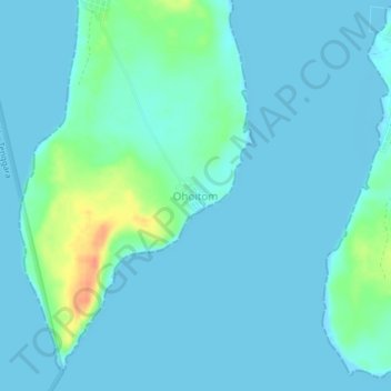Mapa topográfico Ohoitom, altitud, relieve