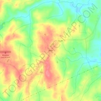Mapa topográfico Viola, altitud, relieve